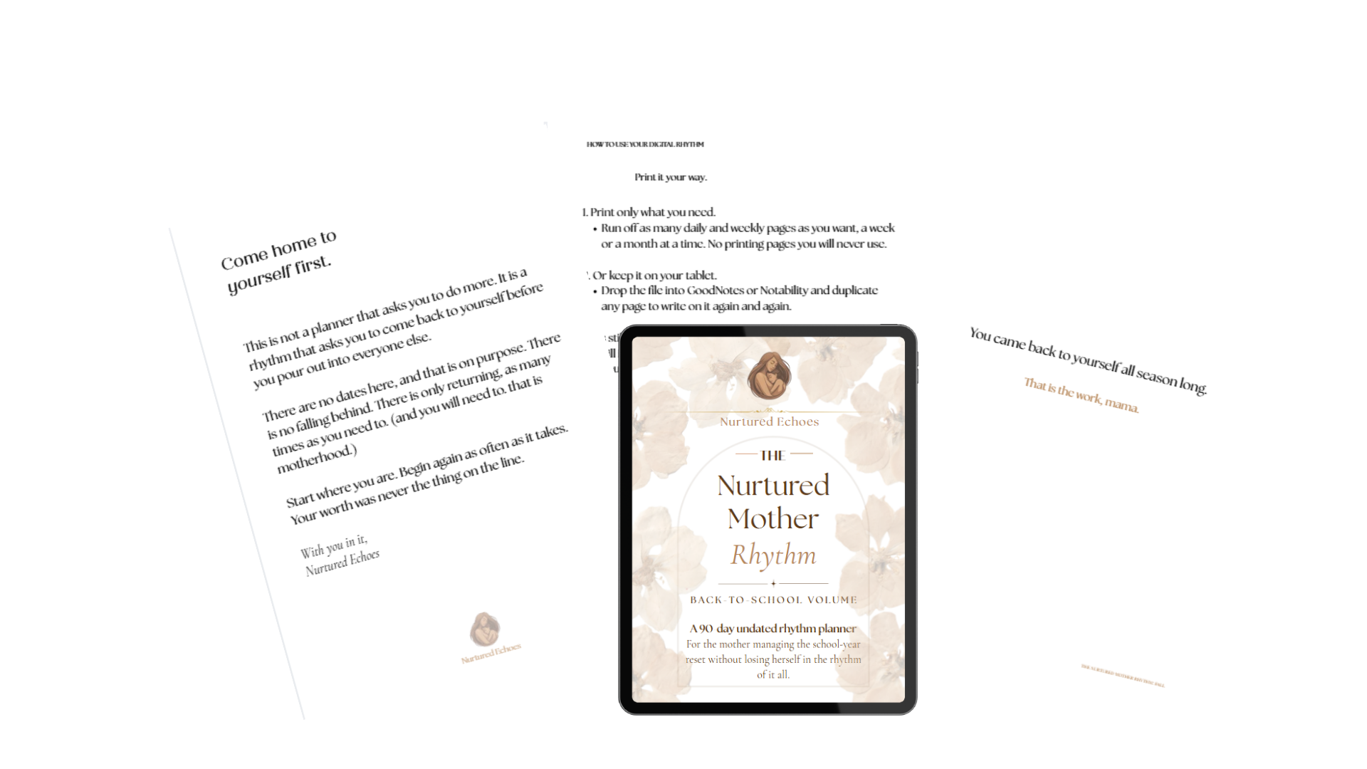 Nurtured Mother Rhythm Planner — Fall Volume digital planner cover